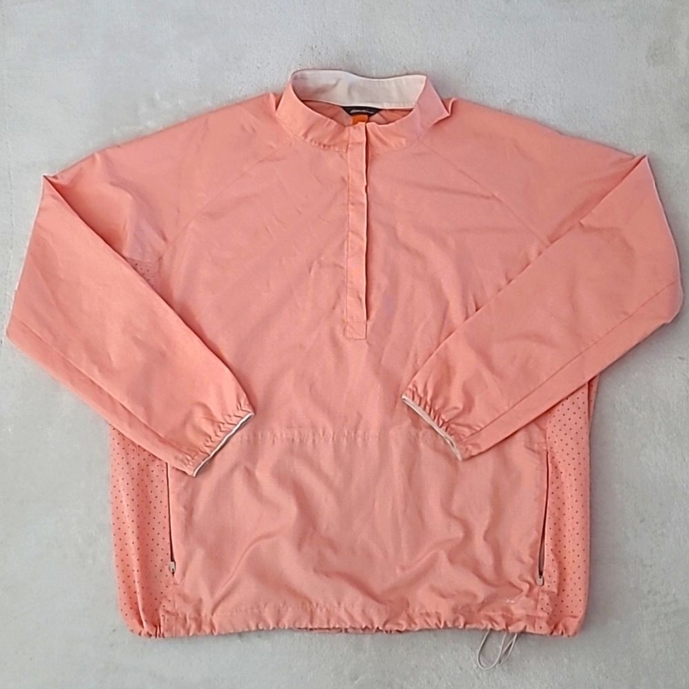 Eddie Bauer Womens Windbreaker Pull Over Mock Neck Performance Gorpcore Size XL
